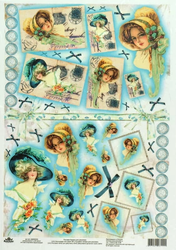 Rice Paper – Vintage Lady with Blue