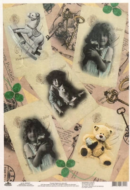 Rice Paper – Vintage Girls with Toys