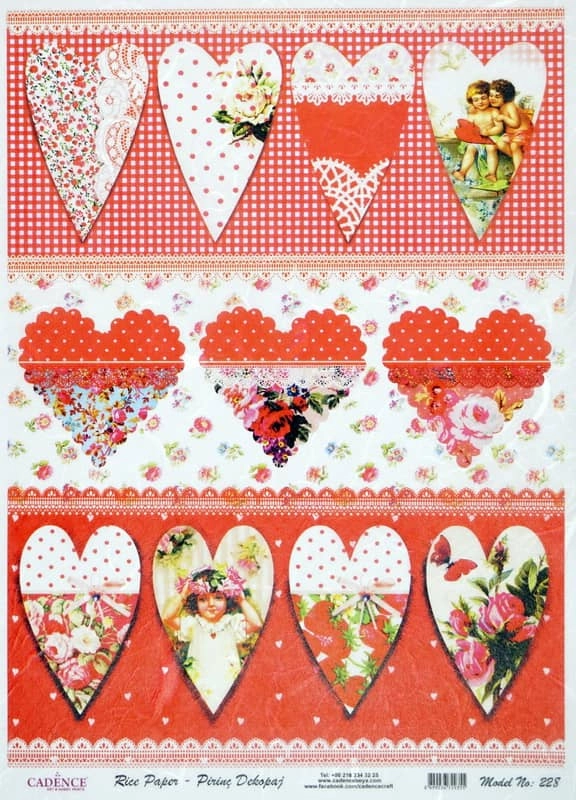 Rice Paper – Romantic Red Hearts