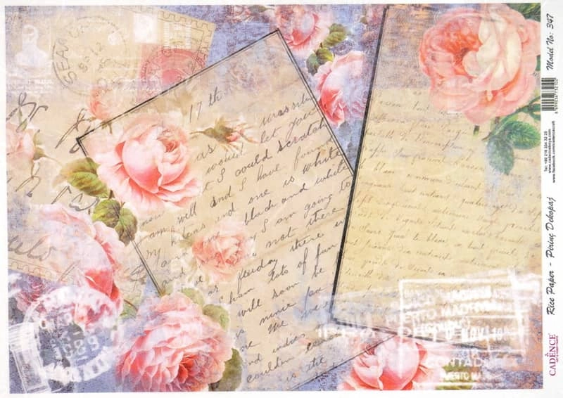 Rice Paper – Roses and Letter