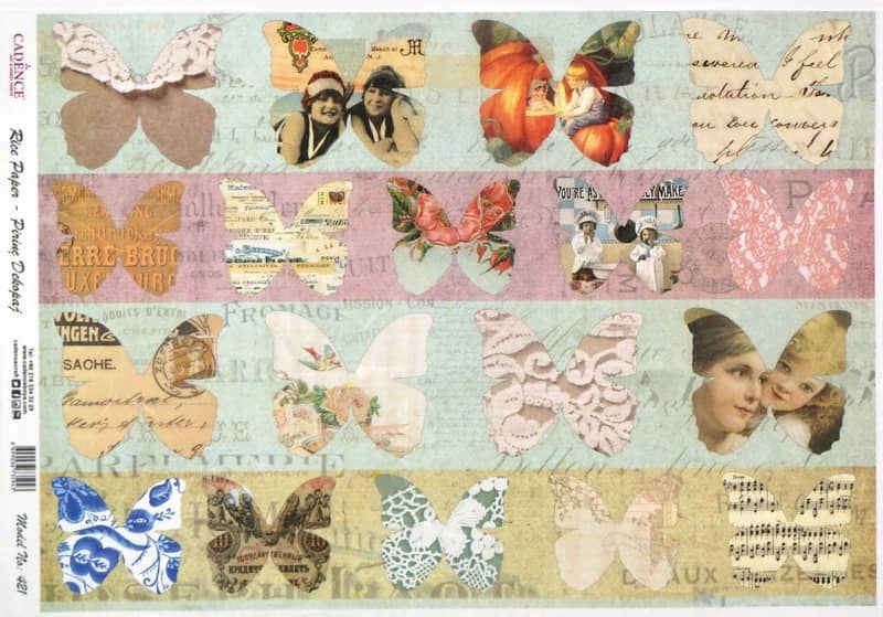 Rice Paper – Shabby Chic Butterflies