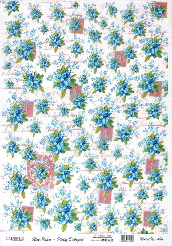 Rice Paper – Blue Flowers