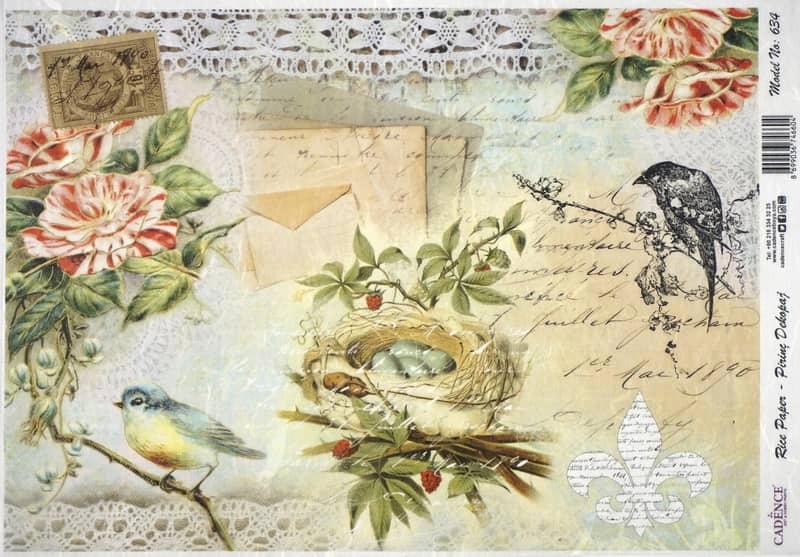Rice Paper – Birdcage on lace