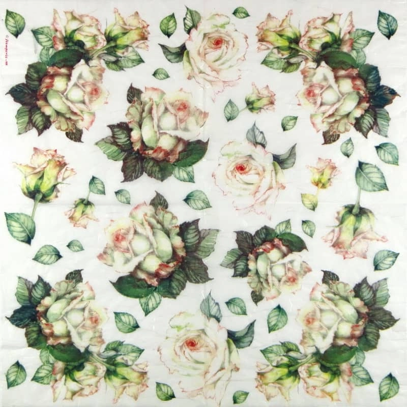 Stamperia Rice Paper – White Roses (50 x 50cm)
