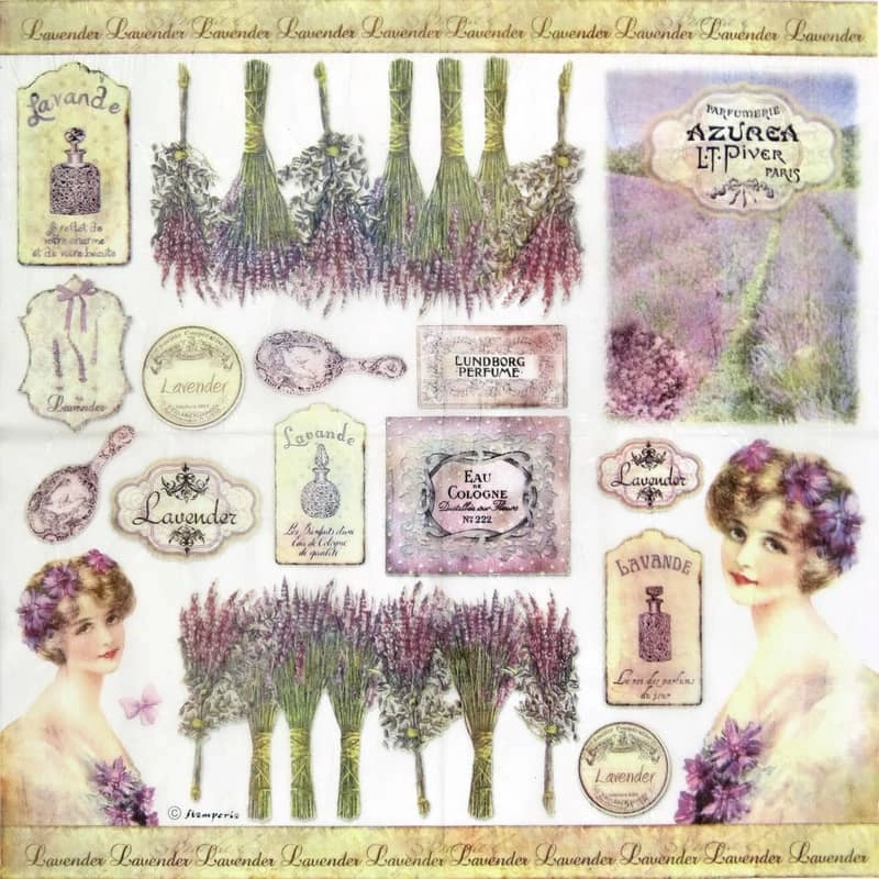 Stamperia Rice Paper – Lavender (50 x 50cm)