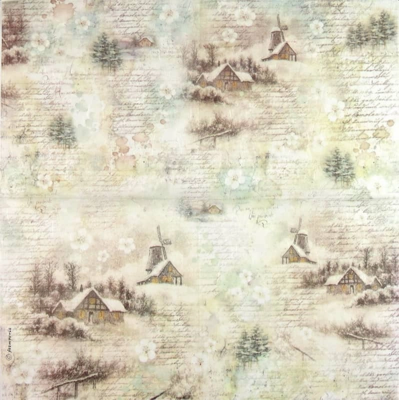 Stamperia Rice Paper – Snowy Landscape (50 x 50cm)