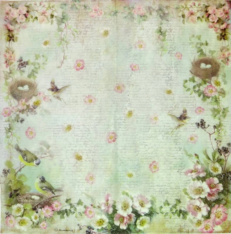 Stamperia Rice Paper – Birds in the Garden (50 x 50cm)