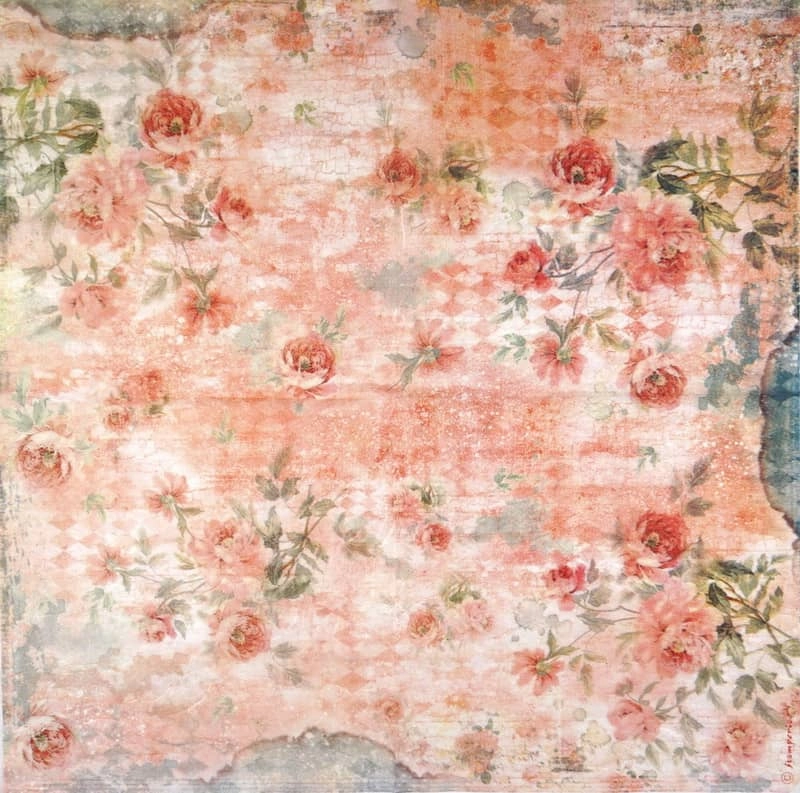 Stamperia Rice Paper – Roses Pink Background (50 x 50cm)