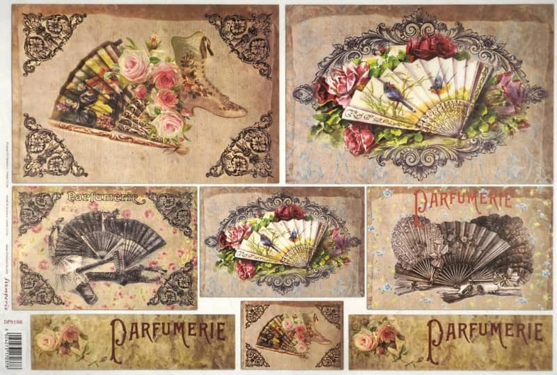 Stamperia Rice Paper 33x49cm – Hand Fans – DFS198