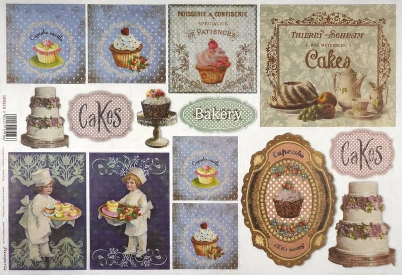 Stamperia Rice Paper 33x49cm  – Bakery Cakes – DFS215