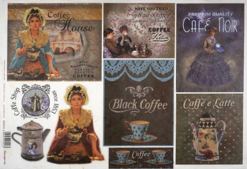 Stamperia Rice Paper 33x49cm – Coffee House – DFS216