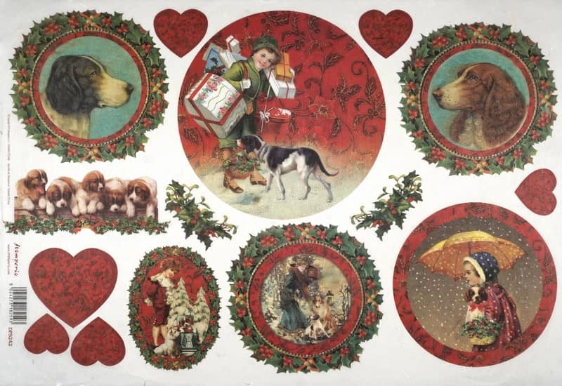 Stamperia Rice Paper 33x49cm  – Christmas Dogs – DFS242