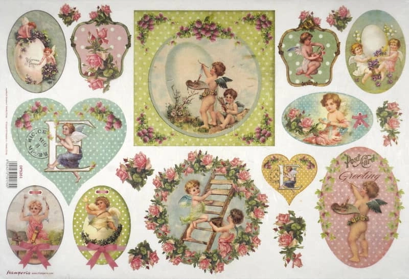 Stamperia Rice Paper 33x49cm  – Vintage Angels DFS261