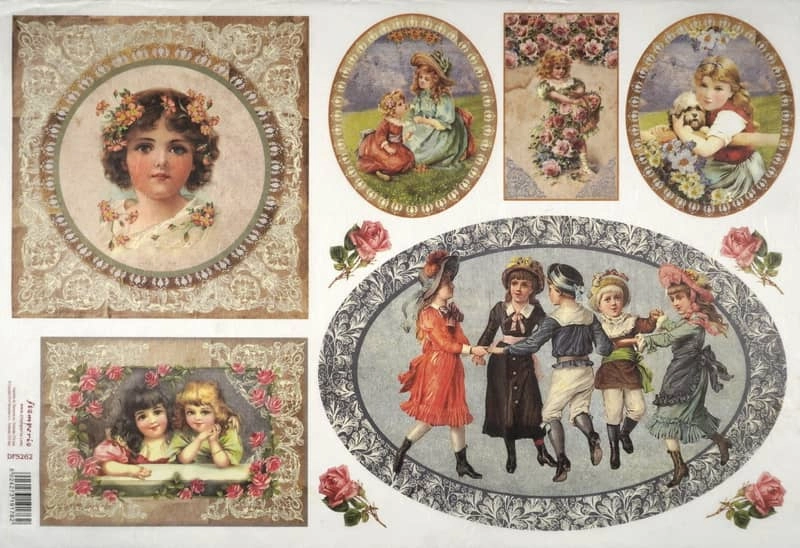 Stamperia Rice Paper 33x49cm  – Little Girls DFS262