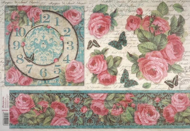 Stamperia Rice Paper 33x49cm – Versailles Clock DFS288