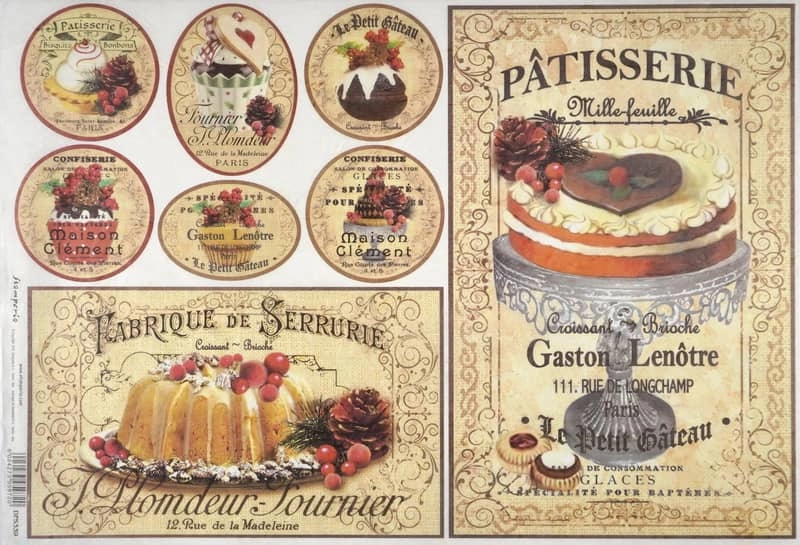 Stamperia Rice Paper 33x49cm – Christmas Patisserie DFS339