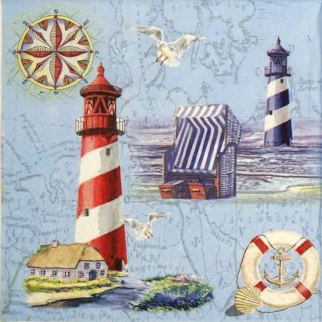 Paper Napkin – Nautical Chart